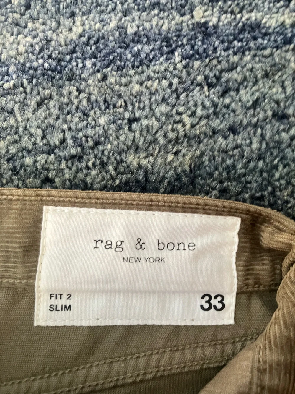 rag & bone slim corduroy pants in khaki